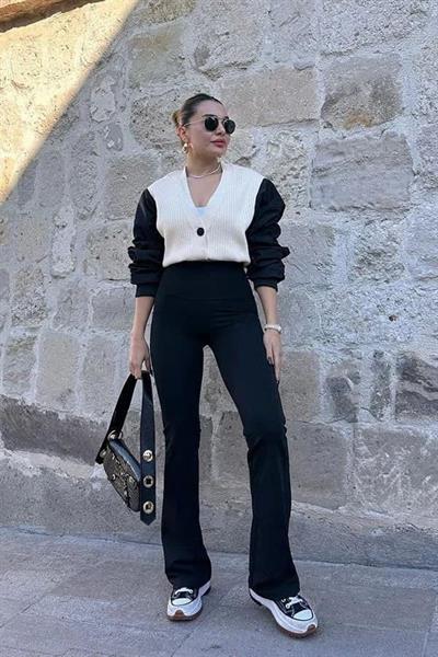 Kadın Yüksek Bel Orjinal Marka Ispanyol Paça Tayt