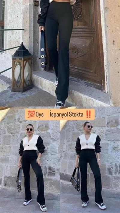 Kadın Yüksek Bel Orjinal Marka Ispanyol Paça Tayt