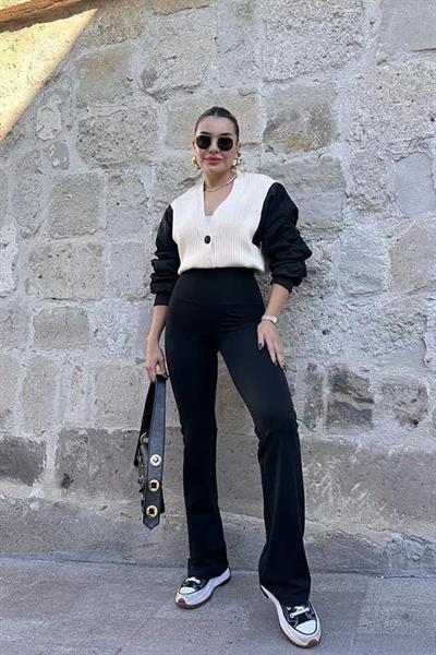 Kadın Yüksek Bel Orjinal Marka Ispanyol Paça Tayt