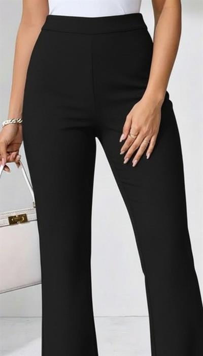 Kadın Yüksek Bel Paçaya Doğru Geniş Dalgıç Pantolon