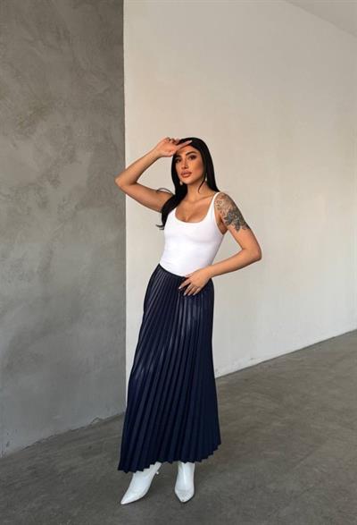Kadın Yüksek Bel Pliseli Etek