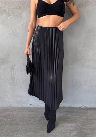 Kadın Yüksek Bel Pliseli Etek