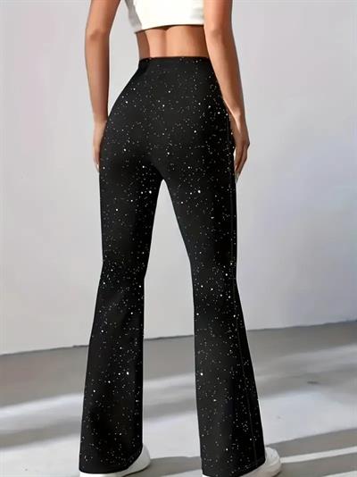 Kadın Yüksek Bel Taşlı Dalgıç Tayt