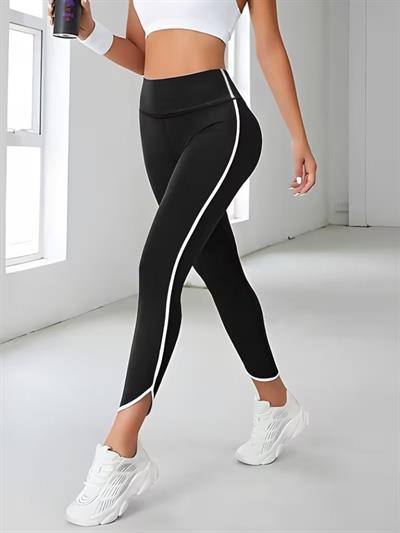 Kadın Yüksek Bel Yan şerit Detaylı Dalgıç Tayt