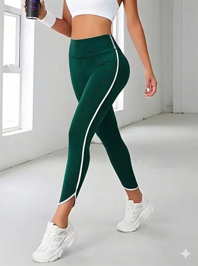 Kadın Yüksek Bel Yan şerit Detaylı Dalgıç Tayt