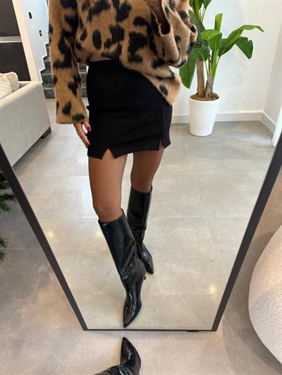 Kadın çift Yırtmaç Detay Mini Etek