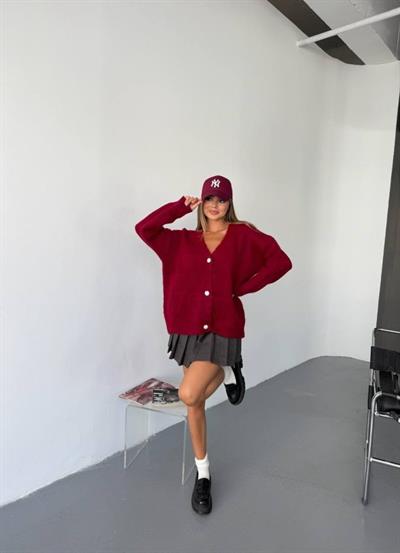 Kadın şardonlu Uzun Triko Hırka