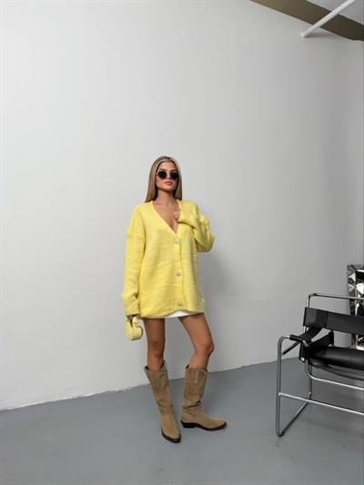 Kadın şardonlu Uzun Triko Hırka