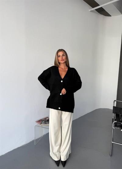 Kadın şardonlu Uzun Triko Hırka