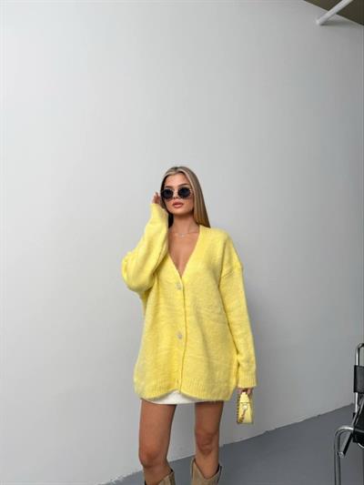 Kadın şardonlu Uzun Triko Hırka