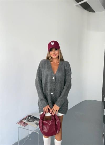 Kadın şardonlu Uzun Triko Hırka