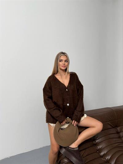 Kadın şardonlu Uzun Triko Hırka