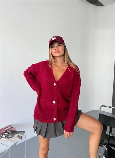 Kadın şardonlu Uzun Triko Hırka