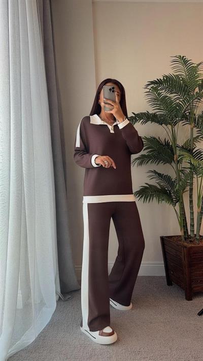 Kadın şerit Detay Modal Kumaş Ikili Takım