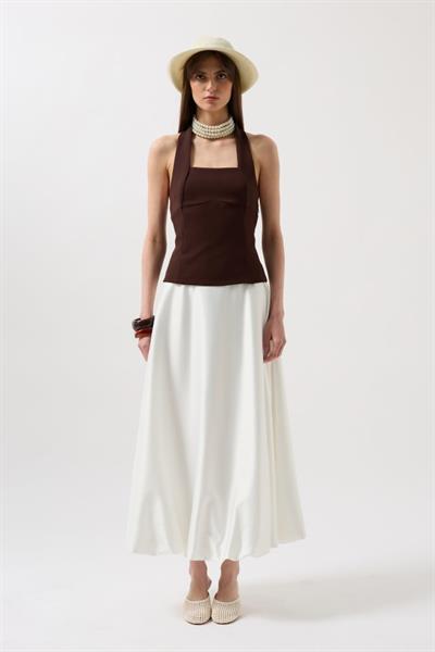 Kalın Askılı Crop Bluz