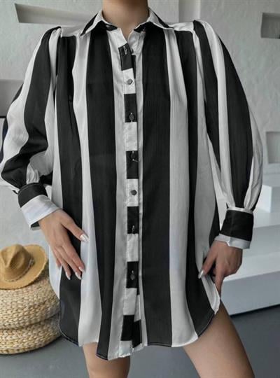 Kalın Çizgi Tasarımlı Gömlek