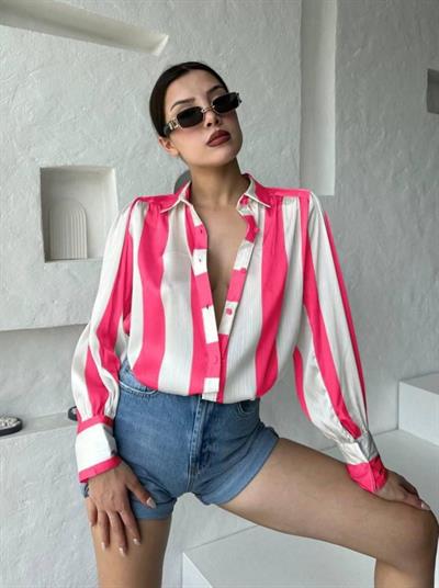 Kalın Çizgi Tasarımlı Gömlek