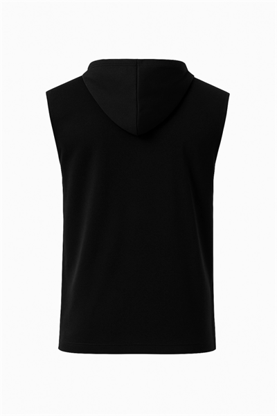 Kapşonlu İki İplik Tişört Ön Sizin Tasarımınız - Siyah