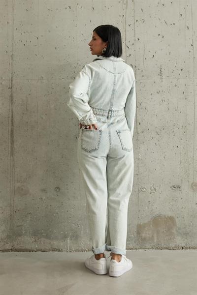 Kar Yıkama Blue Denim Tulum