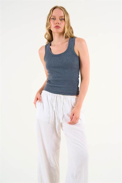 Kare Yaka Düz Atlet - Antrasit