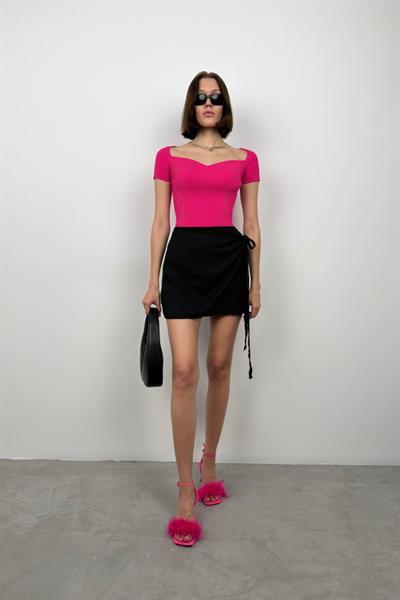 Kare Yaka Triko Bluz