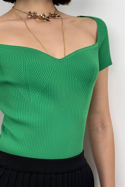 Kare Yaka Triko Bluz