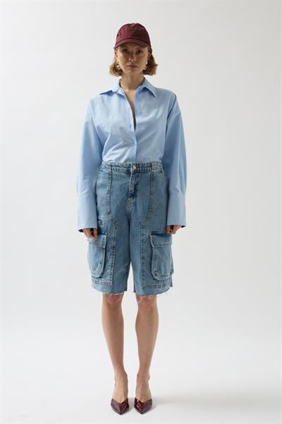 Kargo Cep Bermuda Denim Şort