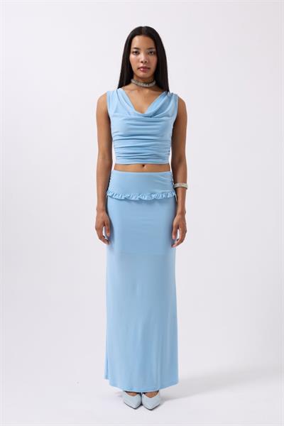 Katlama Bel Detay Maxi Etek