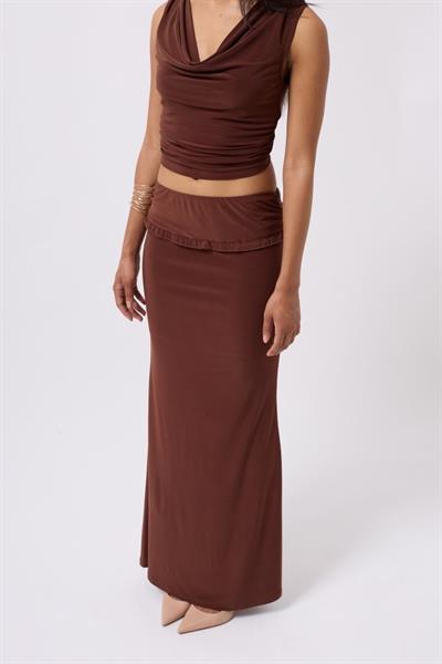 Katlama Bel Detay Maxi Etek