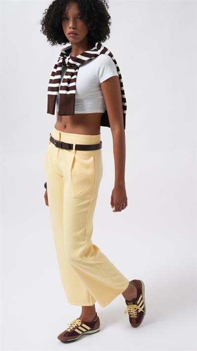 Kemer Detay Yüksek Bel Pantolon