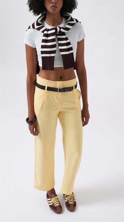 Kemer Detay Yüksek Bel Pantolon