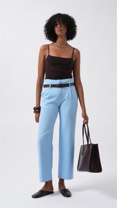 Kemer Detay Yüksek Bel Pantolon