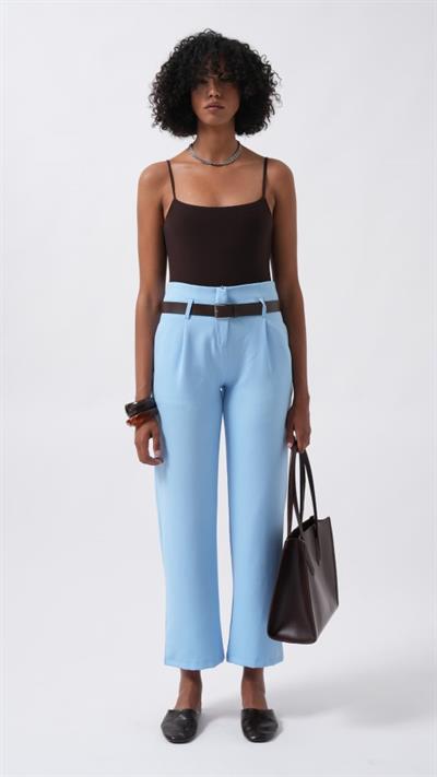 Kemer Detay Yüksek Bel Pantolon