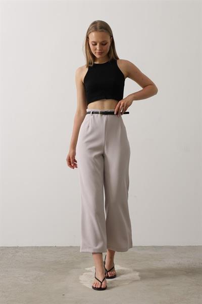 Kemer Pens Detaylı Pantolon - Gri