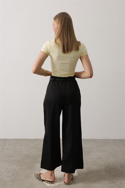 Kemer Pens Detaylı Pantolon - Siyah
