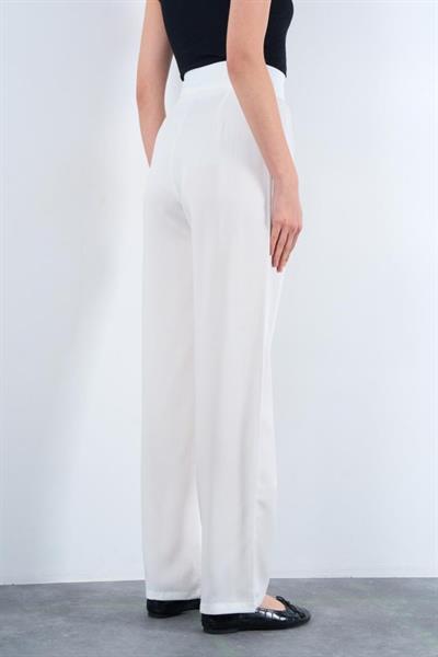 Kemeri Cırtlı Pantolon - Ekru