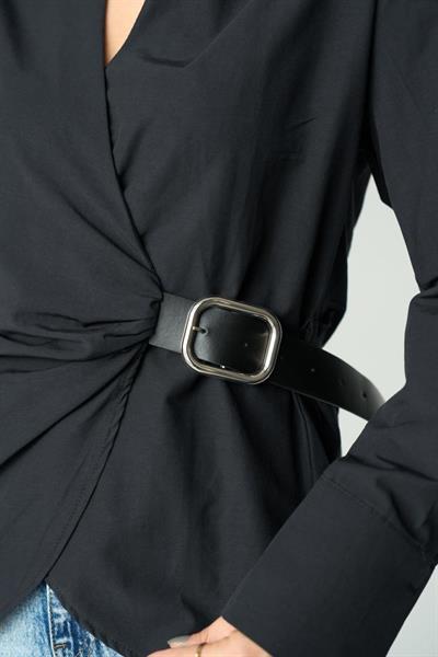 Kemerli Gömlek - Siyah