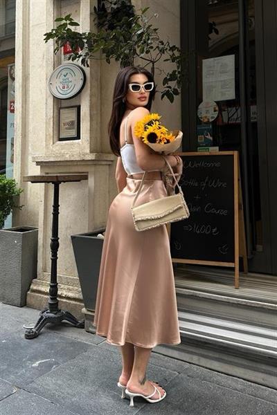 Keria Verev Kesim Saten Etek 4034-08