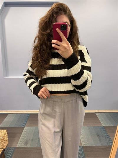 Keten Bel Lasti̇kli̇ Yirtmaç Detayli Pantolon