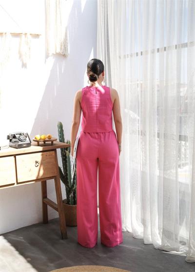 Keten Bluz Ve Pantolon İki̇li̇ Takim