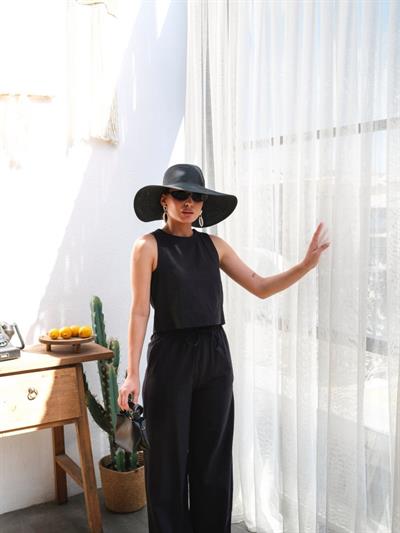 Keten Bluz Ve Pantolon İki̇li̇ Takim