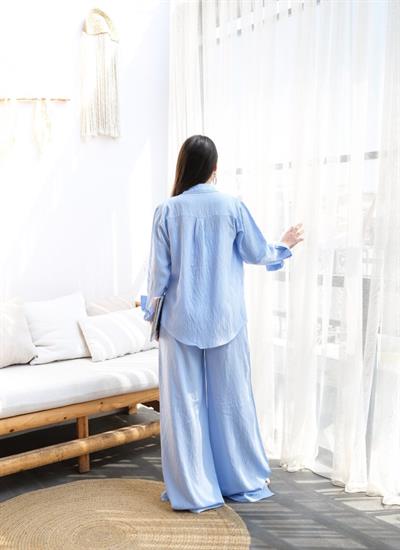 Keten Gömlek Ve Pantolon İki̇li̇ Takim