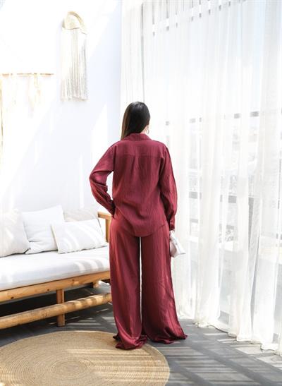 Keten Gömlek Ve Pantolon İki̇li̇ Takim