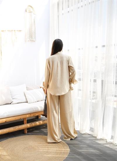 Keten Gömlek Ve Pantolon İki̇li̇ Takim