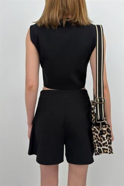 Keten Yelek Şort Takım