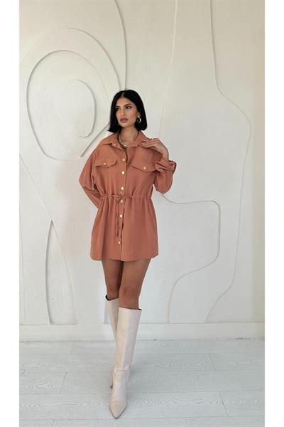 Kiremit Çıtçıtlı Tünelli Gömlek