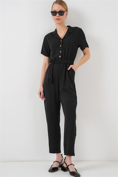 Kısa Kol Ayrobin Tulum 7030 - Siyah