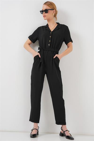 Kısa Kol Ayrobin Tulum 7030 - Siyah