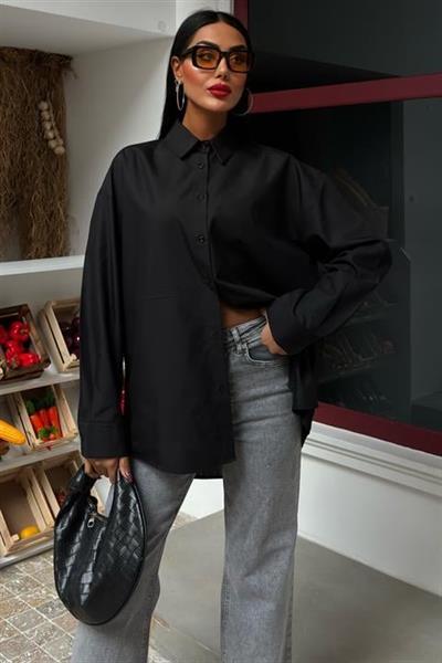 Klasik Oversize Poplin Gömlek 3421