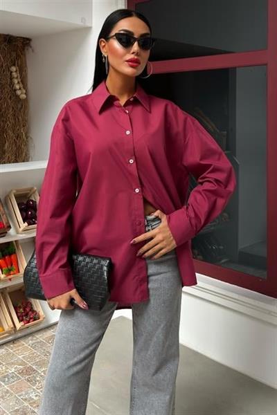 Klasik Oversize Poplin Gömlek 3421